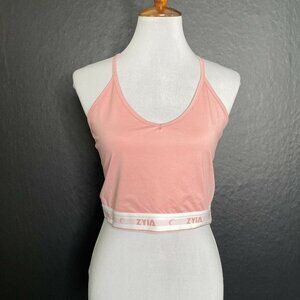 zyia active pink crop tank top size XL branded adjustable